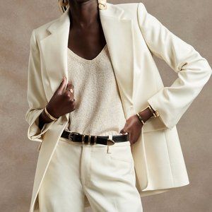 NWT Sculpted Wool Blazer Size 10 Banana Republic Cream